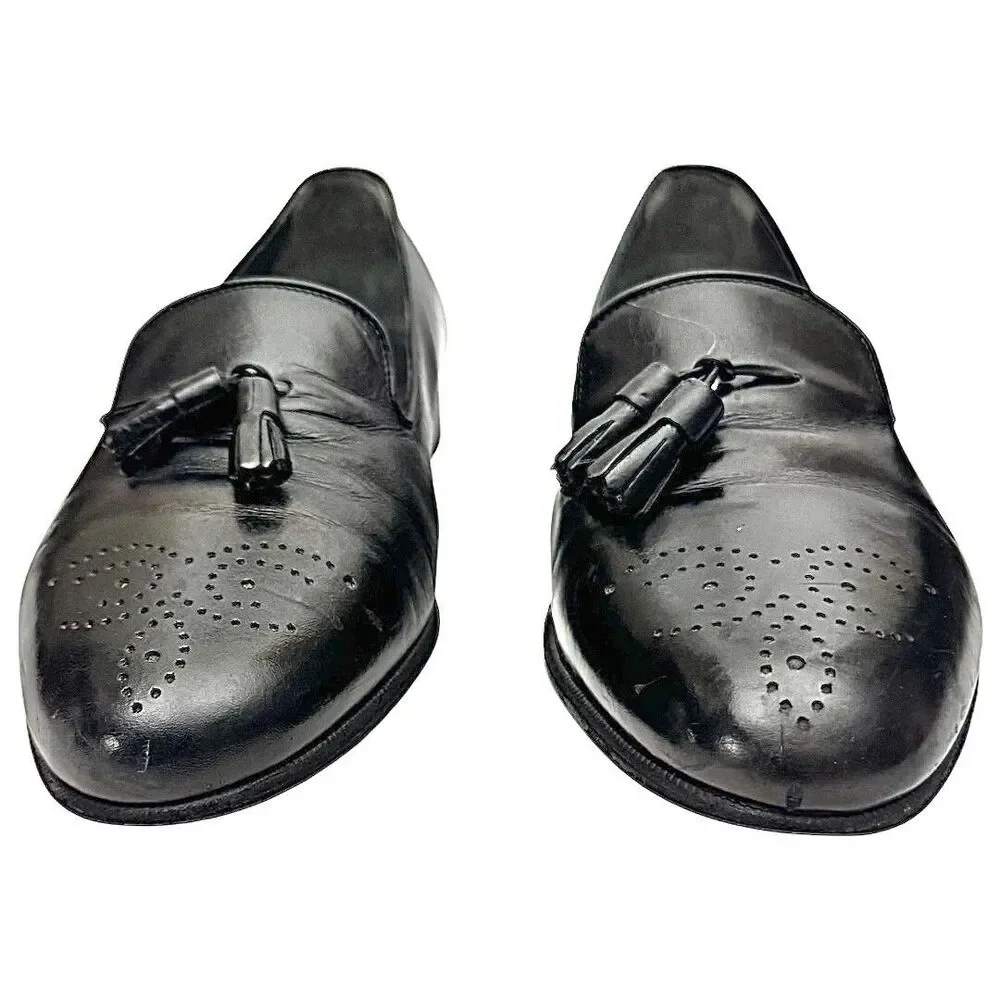 Bally Of Switzerland Men's Black Leather Shoes Size 9 D Used Made In Switzerland